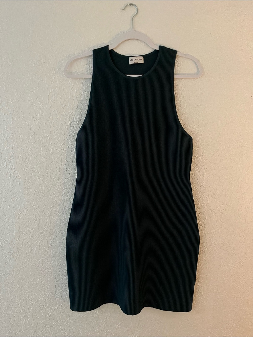 Aritzia Babaton Sculpt Knit Racerback Dress size L in Dark Green